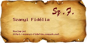 Szanyi Fidélia névjegykártya